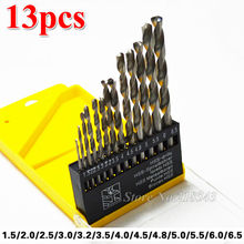 13 in 1 different sizes 1.5~6.5 Mini Twist Drill Bits HSS High Speed Steel Electric Drill Bits Kit Wood Drilling Tools Set