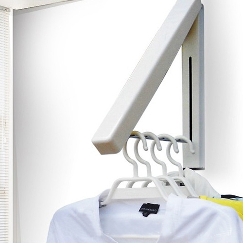 New Stainless Folding Wall Hanger Mount Retractable Indoor Clothes Rack Rack Clothers Organizationn