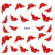 Water Transfer Nail Sticker Fancy Red Butterfly Tie Sweets Casual Water Decals Mark Beauty Decorations For