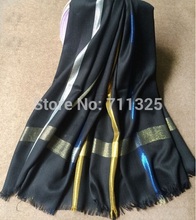 New Fashion Metalic Large Soft Sliver Women Chequer Check Green Neckerchief Scarf shawl AB869