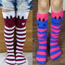 Toddlers Kids Girls Knee High Socks School Cotton Tights Striped Stockings for Girls 1 8Y