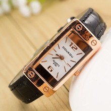 Caliente 2015 nueva moda de lujo rectángulo estilo Casual Watch mujeres reloj de cuarzo reloj Relogio Feminino horas reloj