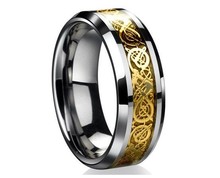 Vintage engagement Dragon Tungsten steel Ring for Men women lord Wedding rings Band new punk ring