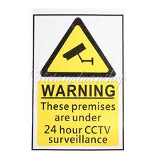 New 4pcs 24 Hour CCTV Security Surveillance Stickers Camera Warning Signs Decals Free Shipping