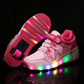 Heelys Children Roller Shoes With Wheel Boy Girl Automatic LED Lighted Flashing Roller Skates Kid Sneakers