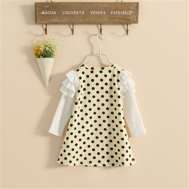 2014-New-Girl-Dress-Spring-Autumn-bow-princess-dress-Children-clothes-Dot-long-sleeve-2-colors (2)