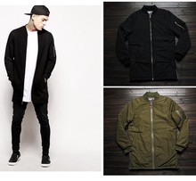 Side Zip Design High Quality Extreme Winter Coats Mens Designer Clothes Men Urban Clothing Men Long Flight Bomber Jacket Coats