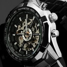 relojes Winner Brand New Fashion Steel Men Male Clock Automatic Mechanical Mens Wrist Dress Skeleton Black
