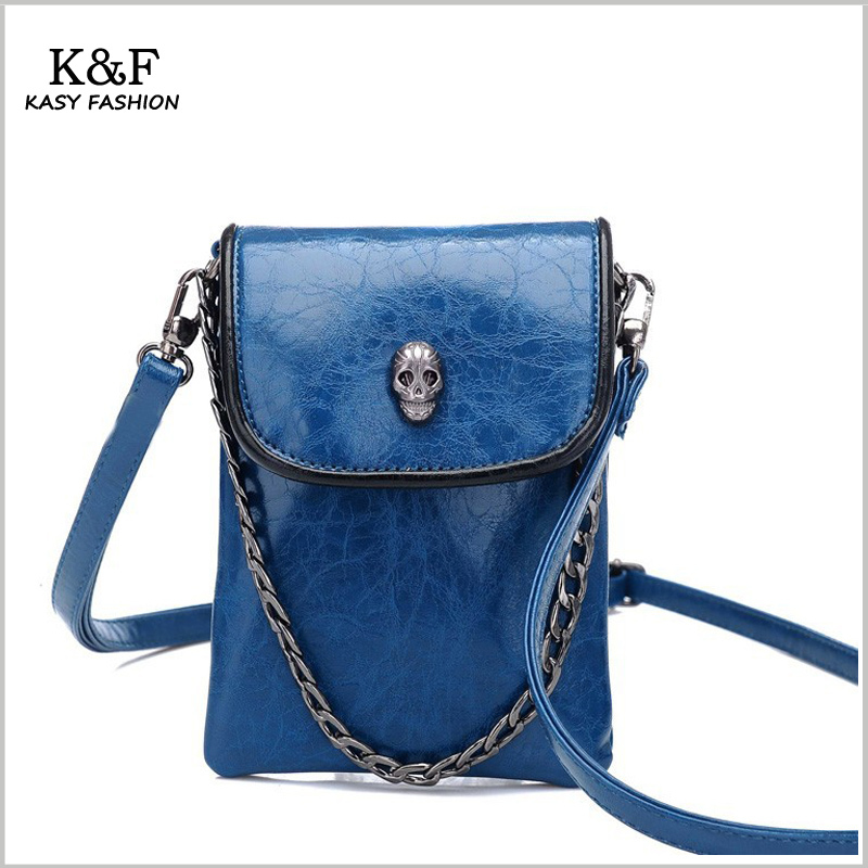 Free Shipping Ladies Small Cell Phone Purse & Bags PU Leather Colorful Skull Cross Body Bags 5 ...