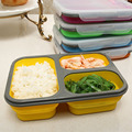 1100ML Ecofriendly Portable Collapsible Silicone Lunch Box Spoon Fork Microwave Safe Bento Foldable Food Container CFT081