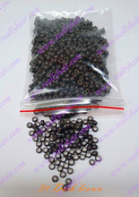 1000pcs Dark brown silicone micro nano bead with silicone line for Nano Hair Extensions tool kit 7 Colors Optional