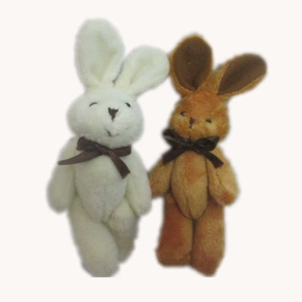 Retail H=11cm Plush Mini rabbit bow tie bunny joint animals cartoon bouquet dolls stuffed pendants soft toys