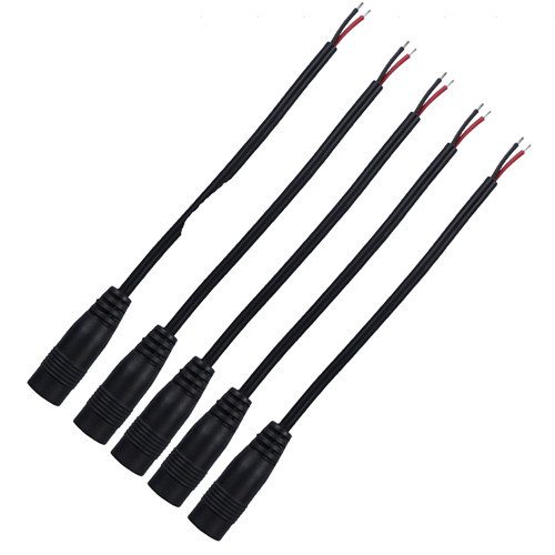 10pcs lot 12v DC Power pigtail famale 5 5 2 1mm cable plug wire for CCTV