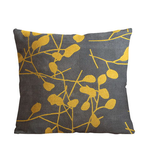 Wholesale-18x18-inch-yellow-leaves-art-Throw-Pillow-Covers-round-Leaf-Sofa-cushion-cover-Linen ...