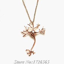 2015 New Style Science 3D Neuron Pendant Necklace Boho Chic Long Thin Chain Nerve Cell Fashion