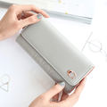 2016 Trendy Simple Long Wallet Women Solid Color Large Capacity Billfold Ladies Designer Embossing Metal Ornament