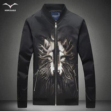 Hot 2016Men’s Spring Autumn Period men Korean Slim Jacket fashion trend leisure all-match collar Chinese style printing XL jeans