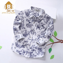 baby boys outwear blouse kids clothing 2016 spring clothing 2 male child shirt 8 7 long-sleeve casual shirt 10 spring clothes
