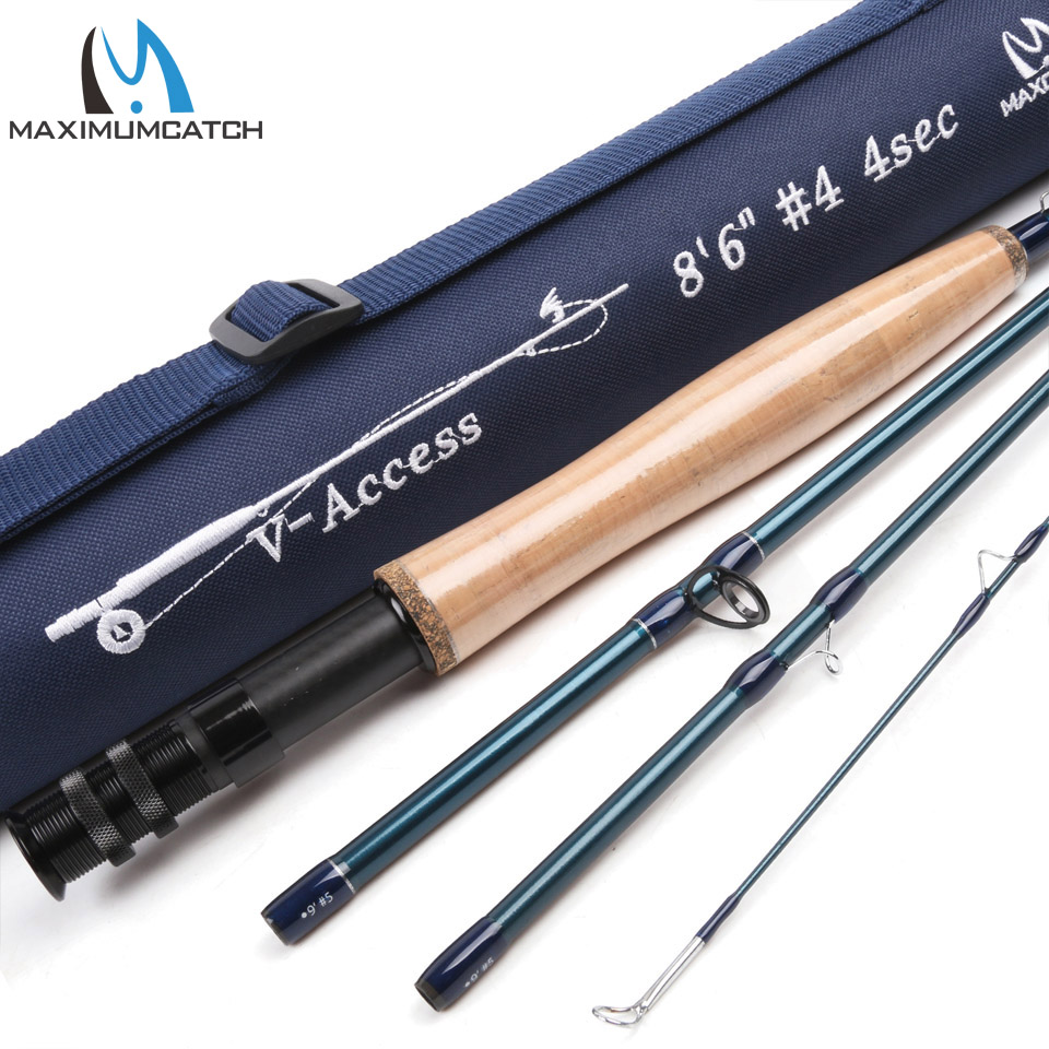 Maximumcatch 8.6FT 4WT 4PCS SK 24T Carbon Fiber Fly Fishing Rod 8.6FT 4WT 4PCS Half-well Fast Action With Cordura Tube Fly Rod