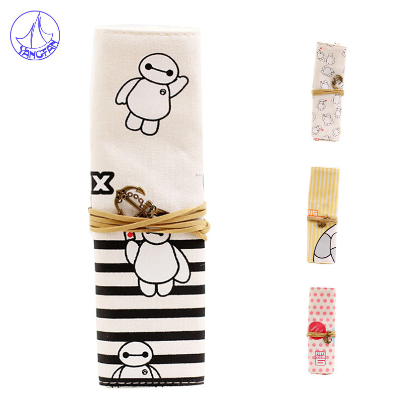 4Style Vintage Retro Luxury Roll Canvas Make Up Cosmetic Cute Pattern Pencil Case Pouch Purse Bag For School Cute Girl  PC#830