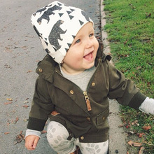 2016 Fashion Autumn Baby Hat Knitted Warm Cotton Toddler Beanie Baby Cap Kids Girl Boy Print Kid Hats H002