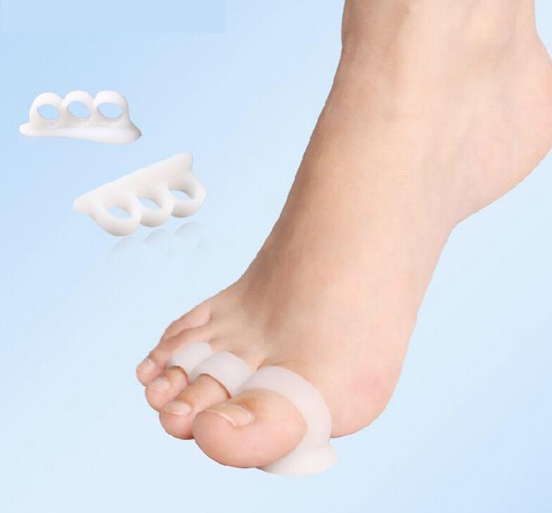 1Pair Silicone Gel Foot Three Hole Toe Separator Bunion Adjuste Corrector