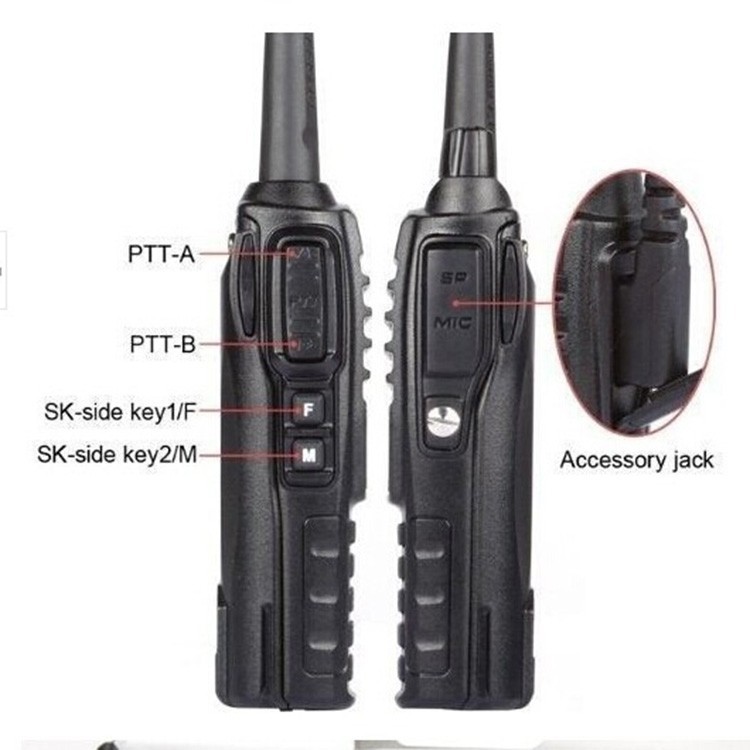 HOT! Walky Talky Professional 10km Walkie Talkie Vox with Double PTT CB Ham Portable Radio Station Handy Radio Vhf Uhf Dual Band (25)