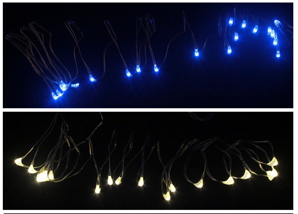2m/20leds Silver Wire Tiny Led String Fairy Christmas Lights With Cr2032 Button Battery Box For ...