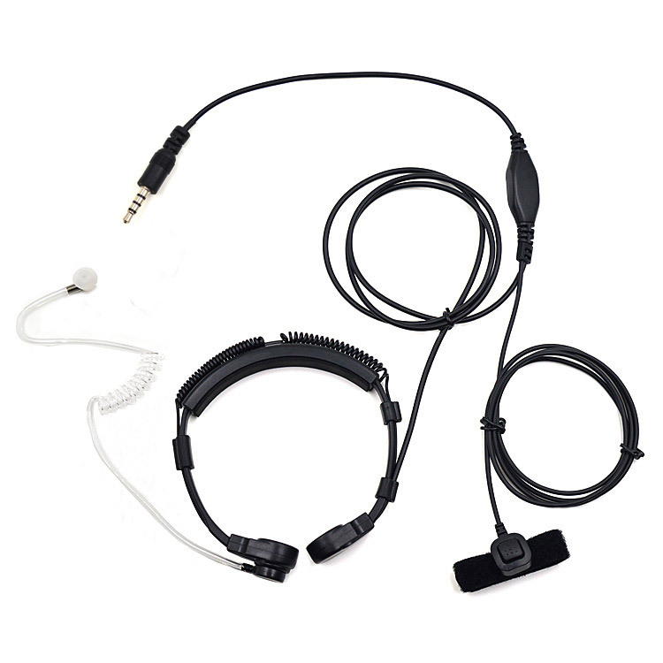 3.5mm 1 Pin Throat Mic Microphone Headset Acoustic Tube Earpiece