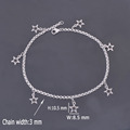DIY 316L Stainless Steel Anklet Chain with Small Five pointed Star Charms Stainless Steel Ankle Bracelet