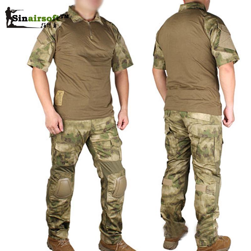 8 Color Airsoft EMERSON Navy Seals Combat Set Summer Edition Knee Pad short sleeve AOR2 Woodland Marpat EM6902