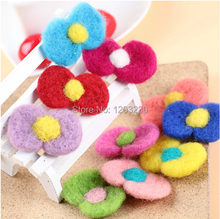 Handmade diy hair jewelry decoration wool bowknot flower felt 30pcs/lot mix fit jewelry/hairband/shoes decoration accessories
