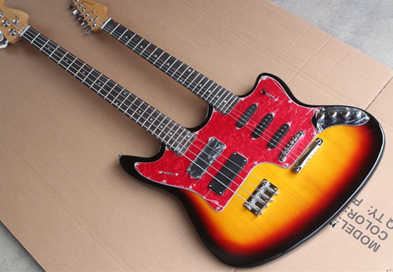 Wholesale Jaguar Style Double Neck Electric Guitar And Bass,6 Strings