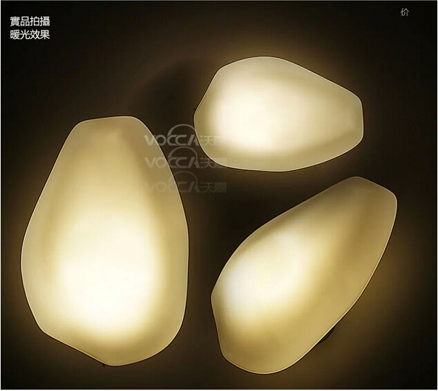 creative milk white glass LED wall lamp hand made stone shape G9/E27 wall light for children's room aisle bathroom decor 1841