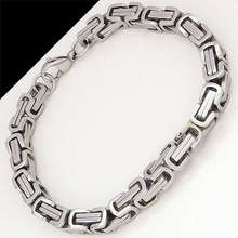 Stainless Steel Byzantine Chain Mens Bracelet Fashion Jewelry, Retail+Wholesale Free shipping, VB105