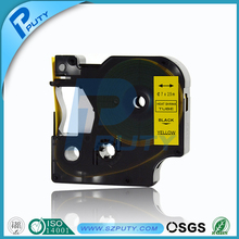 5pcs 7mm black on yellow DYMO Rhino tape DYMO Heat Shrink Tube tape RS7Y for dymo printer