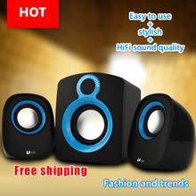 E4U Free shipping Madden beautiful Audio computer speaker portable desktop laptop mini multimedia 2.1 subwoofer usb mini speaker