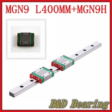 Kossel Mini MGN9 9mm miniature linear slide set: 3pcs MGN9 L-400mm linear rail+3pcs MGN9H linear block carriage XYZ cnc parts