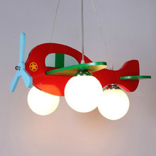 Children Model Plane Bedroom Pendant Lamps glass Lampshade Kids Lights Fixtures E27 LED Hanglamp Fibreboard Lighting 110V 220v