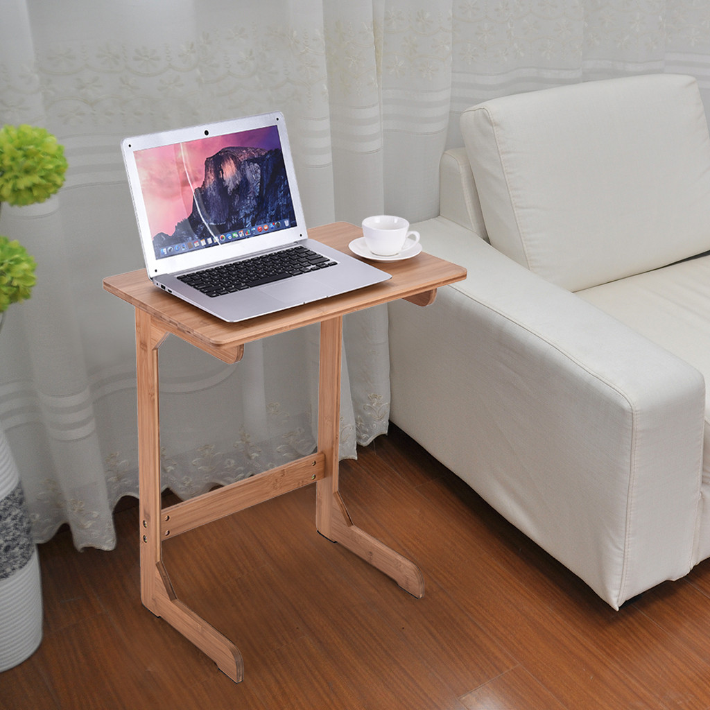 Computer Desk Bamboo Snack Table Sofa Couch Coffee End Table Bed