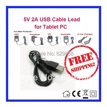 5V 2A USB Cable Lead Charger Power Supply for Yuandao N101 Window Tablet PC Free Shipping