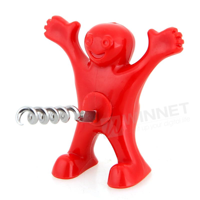 Kitchen Bar Red Fun Happy Man Wine Beer Soda Bottle Novelty Opener Stopper 1pcs