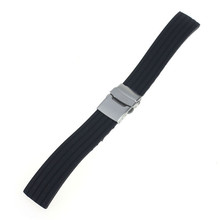  2015 New Hot Black Silicone Rubber Watch Band Strap Straight End Bracelet 18mm 20mm 22mm