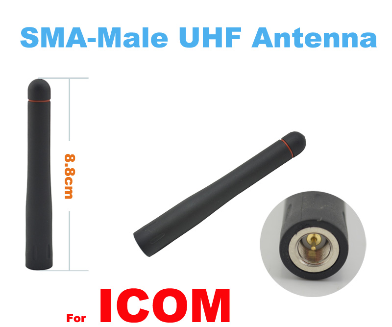 Free shipping 10 pcs/lot UHF 400-470MHz SMA-Male Antenna For ICOM Two-way Radio