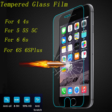Закаленное стекло защитная пленка для Apple , для Iphone 4 4S 5 5c 5S 6 6 плюс 6 s 6 splus мобильный телефон защитная крышка + чистый комплект