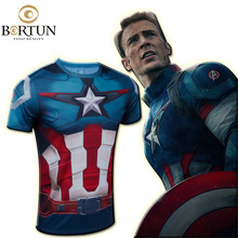 Top Quality Captain America men’s T-shirts Deadpool Short Sleeve T Shirts Men Fitness Cosplay Costume Casual Tops Male crossfit