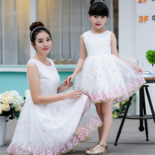 Matching Family Clothes Girls Dress Princess Womens Dresses summer Mother and Daughter party Dresses embroidery Family Clothing