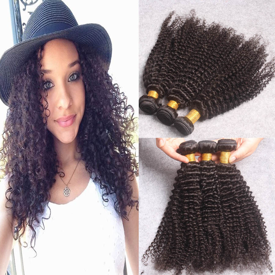 Brazilian Kinky Curly Human Hair Weave Bundles 3 Pcs Lot Unprocessed Afro Kinky Curly Hair Bundles For Black Woman Free Shipping