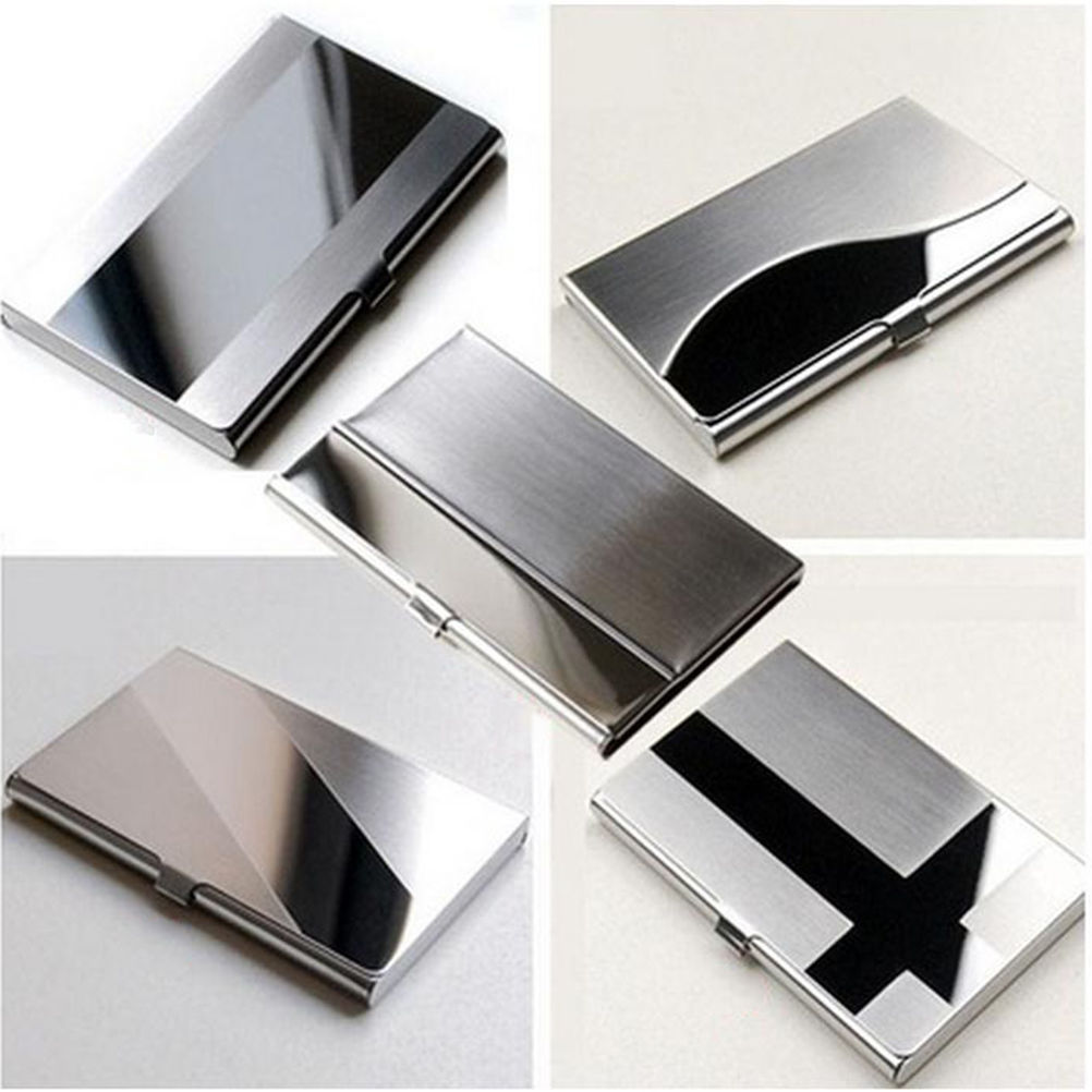 silver business card holder for men