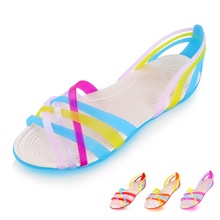 Gladiator Women Sandals Flat Mixed Colors Cross Jelly Shoes Beach Summer Sandals Upstream Shoes Garden Sandalias Zapatos Mujer